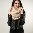 Komin beżowy Nashani - ciepły, gruby i miękki handmade