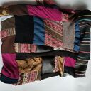 Komin patchworkowy Etno-Folk z frędzlami - Zero Waste, Ruda Klara