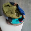Komin patchworkowy ciepły zimowy damski boho etno - Ruda Klara 