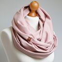 Gruby komin zimowy bawełniany damski typu tuba z zapinką - rose pink