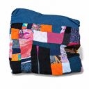 Kolorowy komin damski handmade z różnych tkanin i dzianin