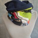 komin miękki patchworkowy kolorowy uniwersalny damski rozmiar 49cm na 47cm box