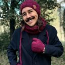 Męski mały komin z merino 'Bordo' - ciepły, miękki i komfortowy