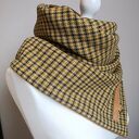 Szal wełniany zieleń i brąz - unikatowy