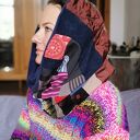 komin patchworkowy boho handmade kolorowy - box T1, uszyty z kawałków, cześć