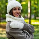 Mały komin MERINO "Beżowy ecru" (merino i alpaka)