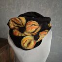 Czarny komin filcowany z wełny merynosów - ciepły prezent na Dzień Mamy, handmade (owijany dwa razy)