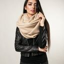 Komin beżowy Nashani - ciepły, gruby i miękki handmade