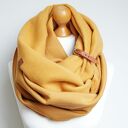 Zimowy komin dresowy damski z zapinką, modny komin na zimę, MIODOWY