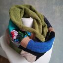 komin miękki patchworkowy ciepły zimowy damski, męski unisex box T1
