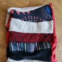 Kolorowy komin tuba folk boho z podszewką i sztucznym misiem - wciągany przez głowę