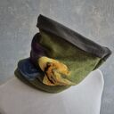 komin tuba wełniany filcowany - wymiary uniwersalne 39cm na 30cm, wełniany filcowany komin na czarnej