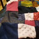 Ciepły komin patchworkowy Ruda Klara - szal-tuba boho i folk, uszyty zero waste