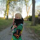 Komin brązowy we wzory unisex - box B1 wymiary 36cm na 50cm, materiał dzianina