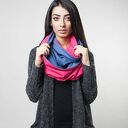 komin dwustronny jeans-malina