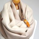 Gruby komin ZIMOWY bawełniany, komin szal szalik dresowy na zimę z zapinką skórzaną