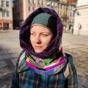Kolorowy komin wiosenny patchworkowy Etno Boho na podszewce - ręcznie robiony