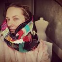 Miękki komin patchworkowy Boho Etno Frida z frędzlami