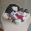 Komin one size patchworkowy etno boho na podszewce - kolorowy damski handmade