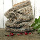 Komin z troczkami, beżowo - szary