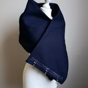 Szal - chusta - granatowy z metaliczną skórą - piękny