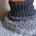 Czapka i komin golf, komplet, wełna, bawełna w szarościach