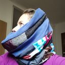 Komin patchworkowy na podszewce - miękki i kolorowy boho