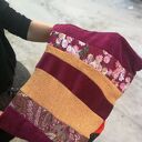 komin patchworkowy na podszewce miękki, miły, uszyty z rożnych kawałków, cześć materiałów ze skrawk