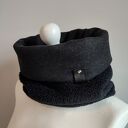 Komin wełna - ciepły grafitowo-czarny