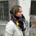 Komin patchworkowy na podszewce w stylu boho - miękki, ciepły i kolorowy