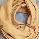 Zimowy komin dresowy damski z zapinką, modny komin na zimę, MIODOWY