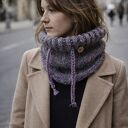 Komin otulacz ręcznie robiony alpaka jedwab