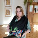 Czarny komin tuba z filcowanej wełny merynosów, owijany dwukrotnie - Folk Frida Etno Boho
