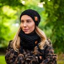 Mały komin MERINO „Czarny” - elegancki damski buff