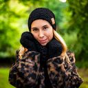 Mały komin MERINO „Czarny” - elegancki damski buff