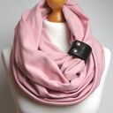 Komin bawełniany damski z zapinką, modny komin pudrowy