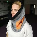 komin wełniany  zimowy boho handmade kolorowy ciepły  szary