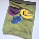 komin tuba wełniany filcowany - wymiary uniwersalne 39cm na 30cm, wełniany filcowany komin na czarnej