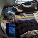 Komin patchworkowy ciepły zimowy damski boho etno - Ruda Klara 