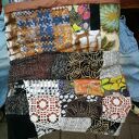 Komin patchworkowy damski folk boho z podszewką - ruda Klara (rozmiar uniwersalny)