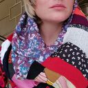 Kolorowy komin patchworkowy BOHO Box D1 - ciepły, szyty ręcznie na podszewce