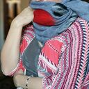 Etno-komin z wełny merynosów - szary boho, filcowana tuba na zimę (handmade)