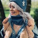 Zimowy BUFF Brudny niebieski - komin na szyję all season 