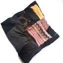 Komin oversize patchworkowy Etno Boho na podszewce - kolorowy komin z frędzlami