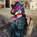 Kolorowy komin wiosenny patchworkowy Etno Boho na podszewce - ręcznie robiony