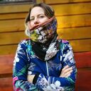Komin patchworkowy damski folk boho z podszewką - ruda Klara (rozmiar uniwersalny)