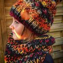 Zimowy komin handmade dla dziecka "Ciemna jesień"