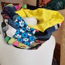 Komin patchworkowy miły i kolorowy uszyty według zasady zero waste box 22