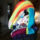 Komin wiosenno-jesienny patchworkowy boho - ręcznie szyty