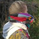 Kolorowy komin patchworkowy z podszewką - może być dwustronny